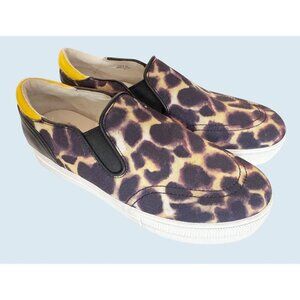 ASH Jungle Print Canvas Platform Slip On Sneakers Size 10